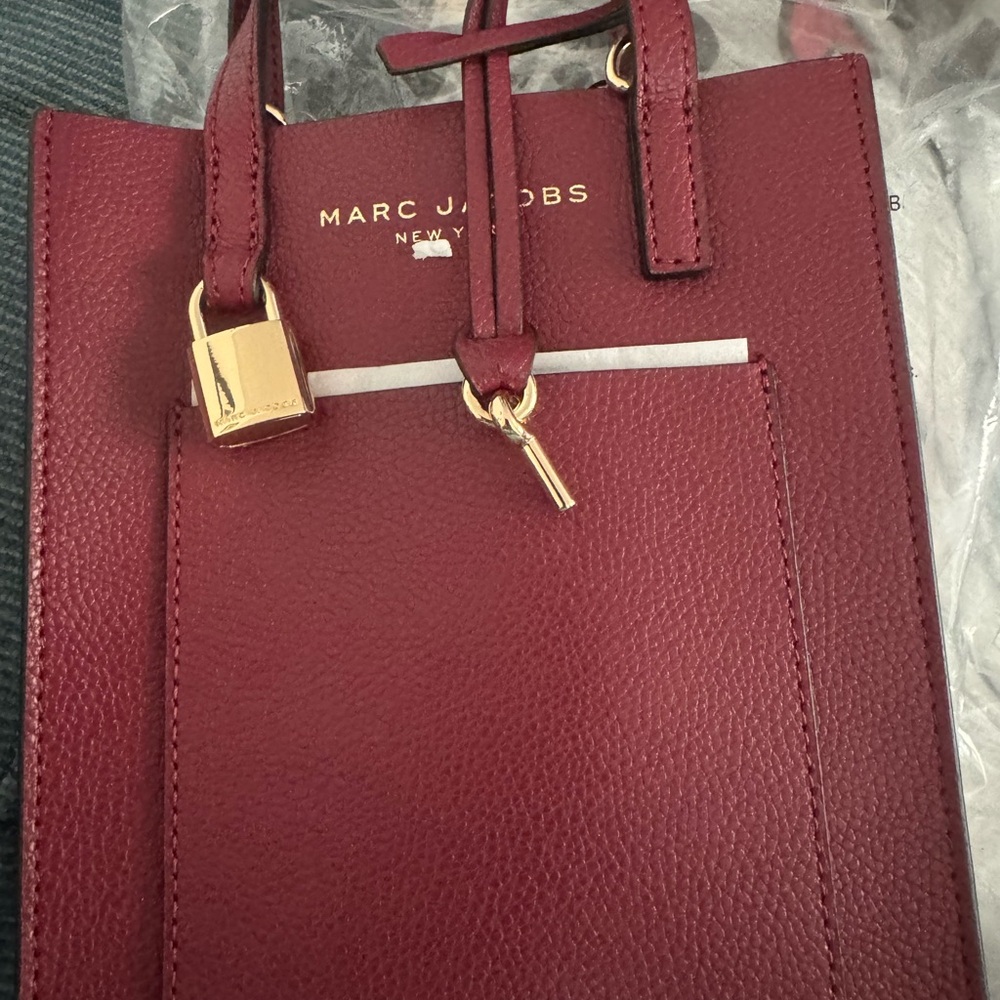 Marc Jacobs Burgundy Leather Tote Bag